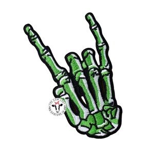 Skeleton Hand Bones Patch Biker Moto Goth Punk Distressed Jacket Accent Rock NEW